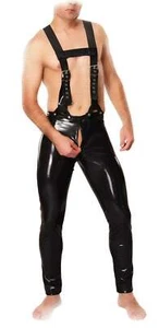 Insistline - Long Men Gay Datex Pants with Suspenders in Various Colors - Picture 1 of 6