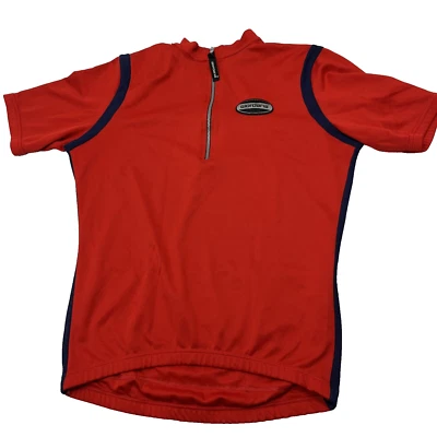 Giordana Cycling Jersey Red 3 pocket 1/2 zip Medium Athletic Cut wicking s/s - Image 1 of 4