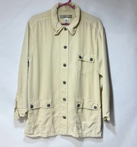 Whitham & Whyte Field Jacket Women's XS Beige 100% Tencel Button-Front Collared - Picture 1 of 7