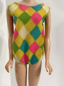 Vtg 1966 Barbie Color Magic Swimsuit #1150 Mattel Multicolor Diamond - Picture 1 of 7