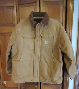 Vintage Carhartt arktische Jacke Herren große Arbeitskleidung gefüttert Cord gesteppt USA Reißverschluss - Bild 1 von 10