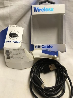 USB Cable -Type C- 6 Ft  - Image 1 of 3