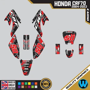 Honda CRF 70 2004 -2023 Motocross MX Graphics | Decals Kit Camo Red - Picture 1 of 6