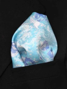 Gascoigne Bolsillo Cuadrado Azul Blanco Abstracto Floral Para Hombre - Imagen 1 de 3