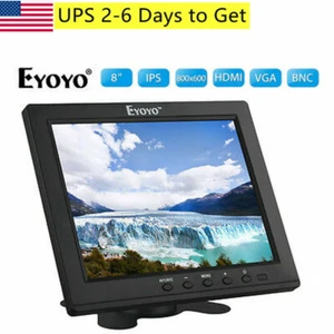 Eyoyo 8 Inch HDMI Monitor 1024x768 HD Color Screen Support HDMI VGA BNC AV - Picture 1 of 11