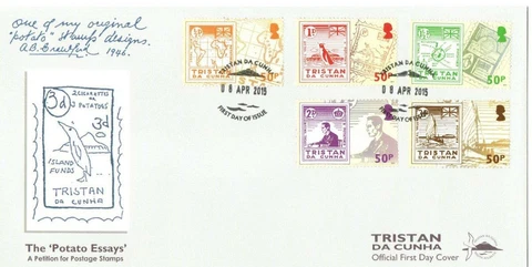 TRISTAN DA CUNHA 2015 8TH APRIL THE POTATO ESSAYS    FIRST DAY COVERS Cover