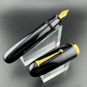 New Clip Jumbo Ebonite Eyedropper Fountain Pen Steel Extra-Fine Nib Serviced - Picture 1 of 13