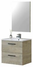 Mueble de baño y espejo color roble Alaska Aruba industrial 60X45 cm CON LAVABO