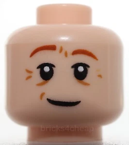 Lego Head Dual Sided Dark Orange Eyebrows Medium Nougat Wrinkles Smile Frown - Picture 1 of 2