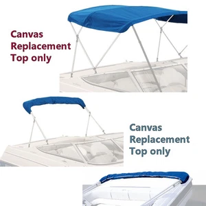 BIMINI TOP BOAT COVER CANVAS FABRIC BLUE W/BOOT FITS 3 BOW 72"L 36"H 61" - 66"W - Bild 1 von 1