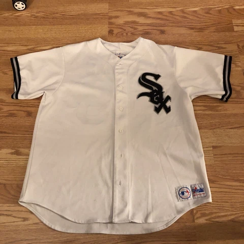 Vintage Chicago White Sox Frank Thomas Jersey #35 Sewn Large USA MLB Baseball Cover
