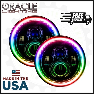 Faros LED de alta potencia Oracle ColorSHIFT 7 pulgadas | Se adapta a Jeep Wrangler JK 07-18 Foto 1 de 4