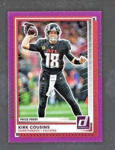 2025 Donruss #114 Kirk Cousins Press Proofs Purple Falcons - Bild 1 von 4