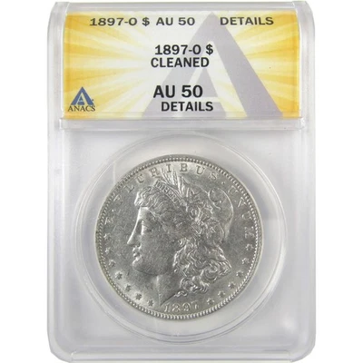 1897 O Morgan Dollar AU 50 Details ANACS Silver $1 Coin SKU:I19248 - Image 1 of 4