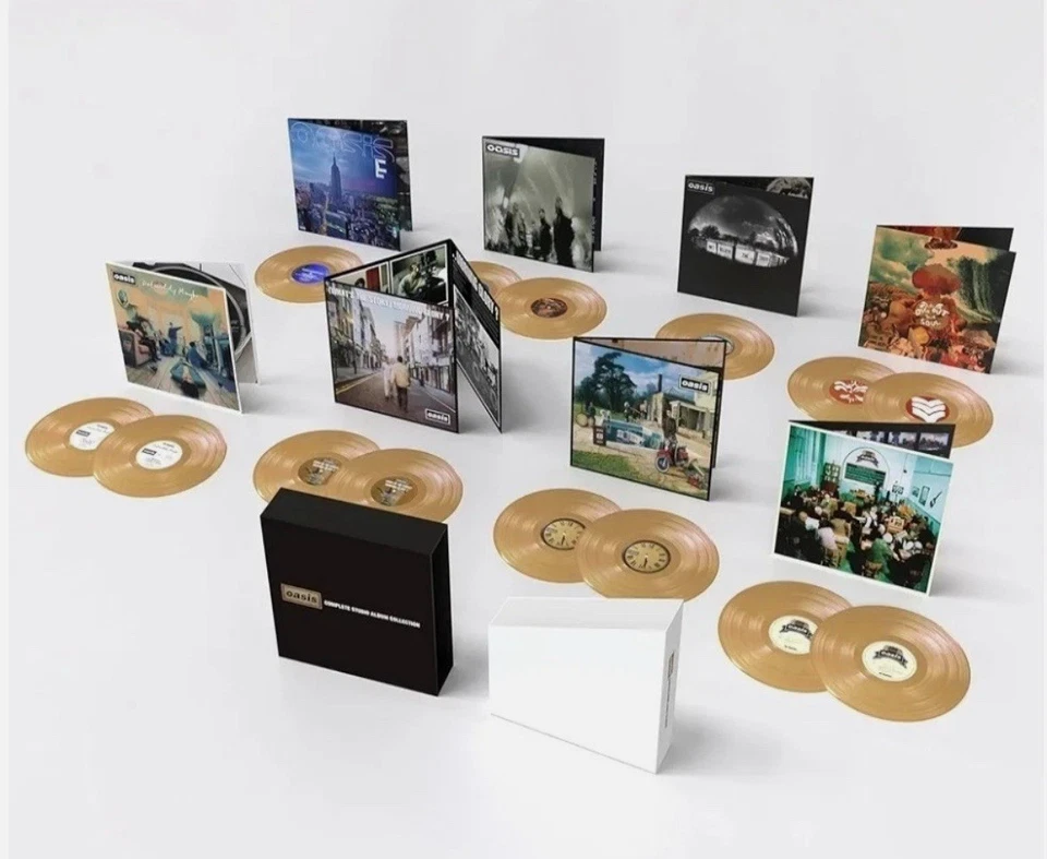Oasis Complete Studio Album Collection Limited Edition Box Set Gold Vinyl 14xLP - Image 1 of 1