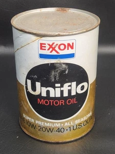 EXXON Uniflo Racing Motoröl Qt Dose VOLL Original Alt Esso Humble USA Werbung - Bild 1 von 6