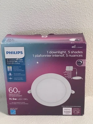 Philips White LED Dimmable 60-Watt Canless Downlight 6” (Model # 9290032596) - Image 1 of 2