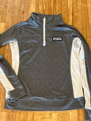 Camisa Victoria's Secret Rosa Mujer Talla Mediana 1/4 Cremallera Manga Larga Gris Foto 1 de 4