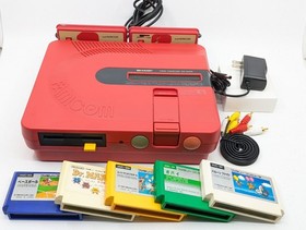 Sharp Twin Famicom AN-500R Red/Black | New Belt | Fully Tested 5 Games