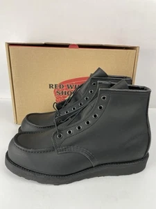 Red Wing 8074 Classic Moc Boots Black Harness Leather Mens Size 8.5 D Seconds - Picture 1 of 15