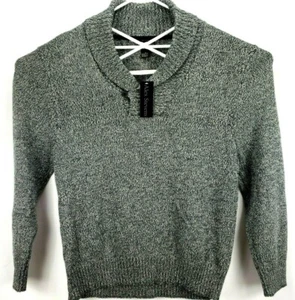 Suéter Alex Stevens Para Hombres Talla XL Manga Larga Botón Cuello en V Gris Oscuro/Piedra Negra - Imagen 1 de 7