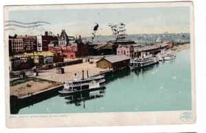 St. Paul, Minn. antike Postkarte Detroit Fotografie Jackson Street Flussboote - Bild 1 von 2