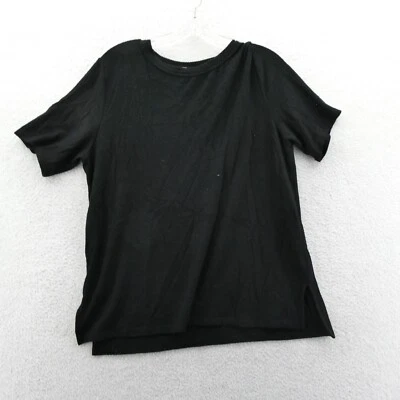 Suéter Michael Stars Mediano Para Mujer Negro Tejido Cuello Barco Manga Corta Pullover Foto 1 de 4