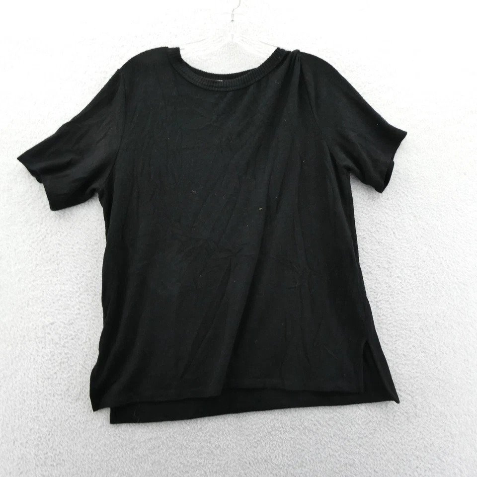 Suéter Michael Stars Mediano Para Mujer Negro Tejido Cuello Barco Manga Corta Pullover Foto 1 de 4