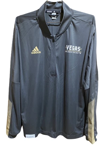 MEDIUM Las Vegas Golden Knights NHL 1/4 Zip Knit Jacket Mens Medium Gray Cover