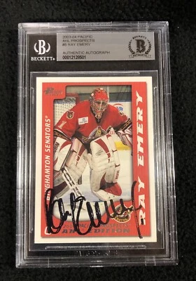 Ray Emery Signed 2003/04 Pacific AHL Prospects Card #5 Beckett Certified - Image 1 of 2