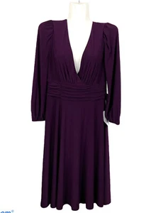 Vestido Eliza J Para Mujer 4P Ciruela Reunir Cintura Trasera Cremallera Fiesta Cóctel Noche - Imagen 1 de 4