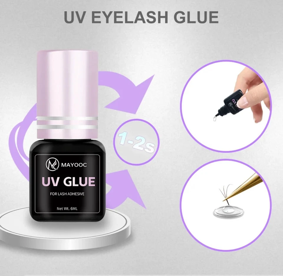 UV Eyelash Glue Lash Adhesive LED Fast Drying Low Viscosity Strong Professional - Image 1 of 4