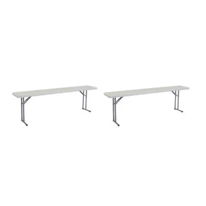 NPS 18 x 96-In Heavy Duty Seminar Folding Table Speckled Gray 2-Pack - Picture 1 of 8