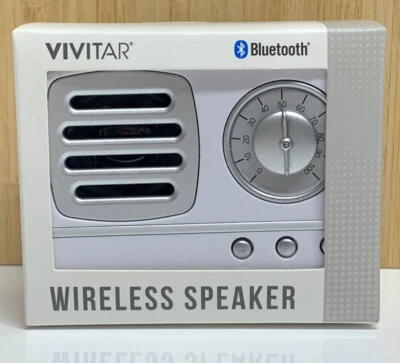 Vivitar Target Bullseye Retro Wireless Speaker Bluetooth Rechargeable White - Image 1 of 2