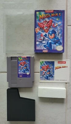 MEGA MAN 5 NINTENDO NES COMPLETE IN BOX CIB MEGAMAN VIDEO GAME W/ PLASTIC CASE! - Image 1 of 4