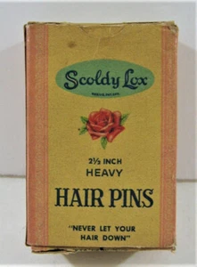 Vintage Scoldy Lox Hair Pins In Box Scolding Locks Appleton Wis Old Store Stock - Picture 1 of 6