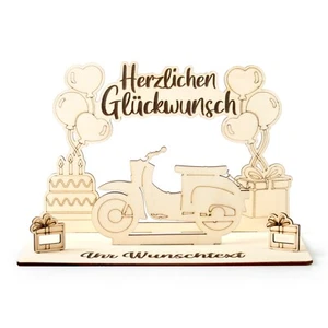 Personalisierbarer 3D Geldgeschenk-Aufsteller „Moped“ zum Geburtstag - Bild 1 von 7