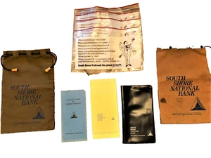 Vintage~SOUTH SHORE NATIONAL BANK~28 ITEMS~ money bags, money envelopes+ More!! - Bild 1 von 24