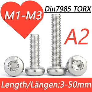 Linsenschrauben DIN 7985 TORX A2 Edelstahl V2A M1,4 M1,6 M2 M2,5 M3 Linsenkopf - Bild 1 von 61