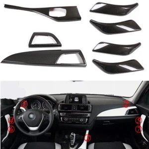 7PCS Carbon Fiber Look Interior Cover Trim Kit Set For BMW F20 F21 F22 F23 - Picture 1 of 7