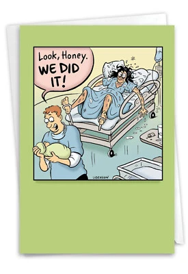 Divertida tarjeta de felicitación para bebé - ducha, anuncio que lo hicimos - sobre, hecho en Estados Unidos Foto 1 de 4