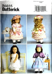 Butterick ~ Schnittmuster ~ #6035 ~ Kleider im Stil der späten 1800er Jahre ~ für 18" Puppen ~ neu ungeschnitten - Bild 1 von 7