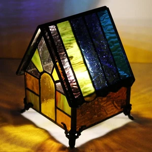 Small Tiffany Table Lamp Tiffany Lighthouse Style Desk Lamp Mini Stained Glass H - Picture 1 of 7
