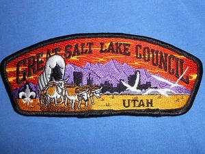 Boy Scout GREAT SALT LAKE Utah Council Strip Patch CSP Scouting Uniform Camp "A" - Picture 1 of 5
