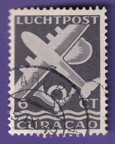 CURACAO stamp 6 ct plane R196 used Cover