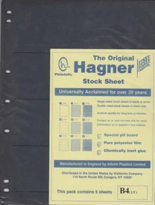 Hojas de Stock de 10 Páginas para SELLO Película de Poliéster de un solo lado 4 Filas NEGRO de Hagner - Imagen 1 de 6