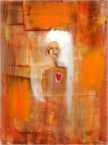 NEW SIMON KIRK ORIGINAL "Stillman" haunting stripped composition OIL PAINTING - Picture 1 of 1
