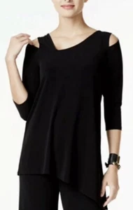 Alfani Top Blouse Black Petite PS $59.50 - Picture 1 of 8
