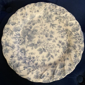 Nikko Tea Roses Salad Plates 7 3/4” Blue Floral Swirl Blossom Time Chintz EUC - Picture 1 of 10