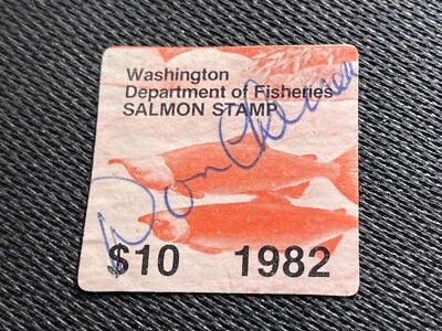 1982 Washington Department of Fisheries Salmon Stamp Used - Image 1 of 2